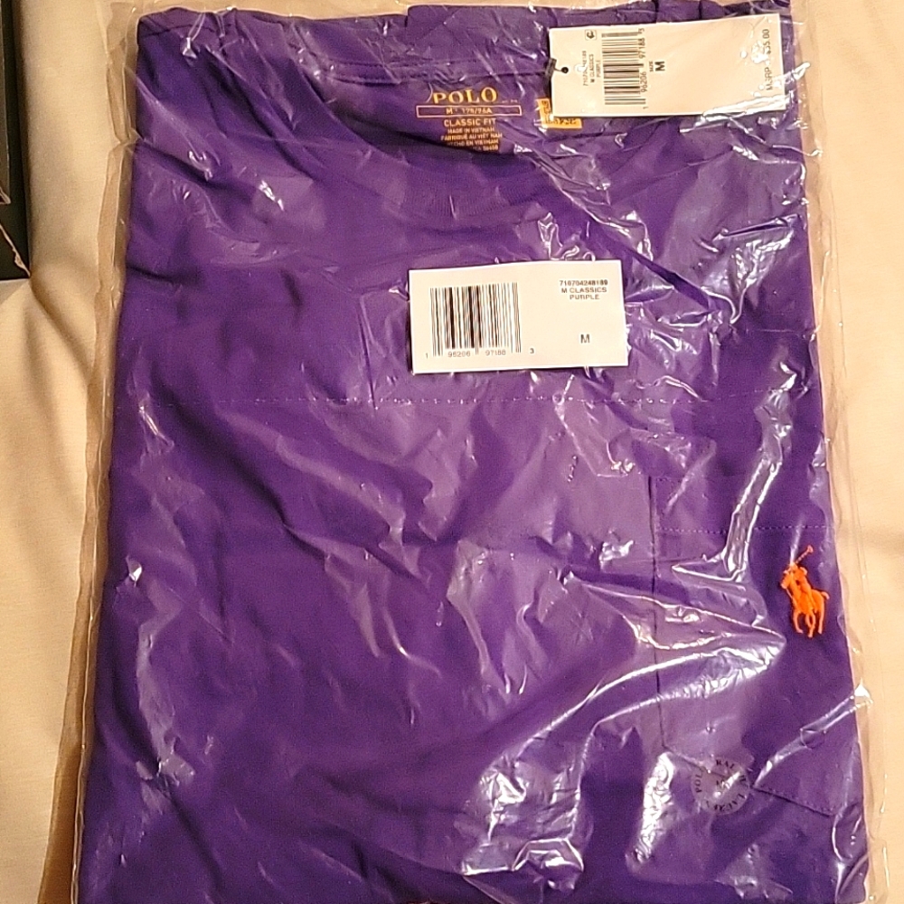 Mens classic fit purple tshirt- Ralph Lauren Polo